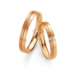 Т-27142 золотые парные обручальные кольца (ширина 3 мм.) (цена за пару)