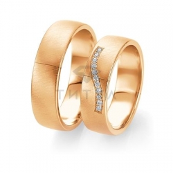 Т-28778 золотые парные обручальные кольца (ширина 6 мм.) (цена за пару)
