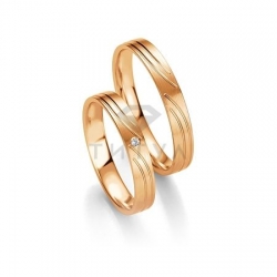 Т-26860 золотые парные обручальные кольца (ширина 3 мм.) (цена за пару)