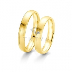 Т-27453 золотые парные обручальные кольца (ширина 4 мм.) (цена за пару)