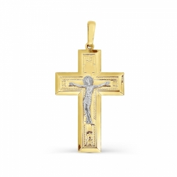 Крестик из желтого золота  без вставок