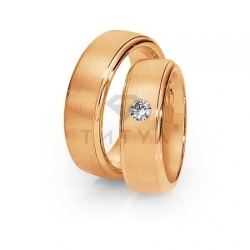 Т-28933 золотые парные обручальные кольца (ширина 7 мм.) (цена за пару)