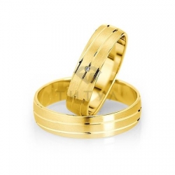 Т-26826 золотые парные обручальные кольца (ширина 5 мм.) (цена за пару)