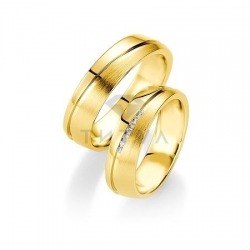 Т-28587 золотые парные обручальные кольца (ширина 6 мм.) (цена за пару)