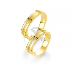 Т-28788 золотые парные обручальные кольца (ширина 6 мм.) (цена за пару)