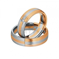 Т-28848 золотые парные обручальные кольца (ширина 6 мм.) (цена за пару)