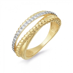 Т942017923 кольцо из желтого золота с фианитами