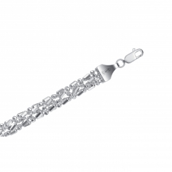 Цепочка из серебра Шарик+бочка косичка из 5-ти цепочек с алмазной гранью