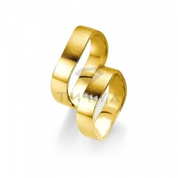 Т-28003 золотые парные обручальные кольца (ширина 6 мм.) (цена за пару)