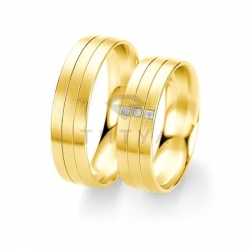 Т-28390 золотые парные обручальные кольца (ширина 6 мм.) (цена за пару)