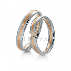 Т-27383 золотые парные обручальные кольца (ширина 4 мм.) (цена за пару)