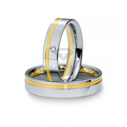 Т-28355 золотые парные обручальные кольца (ширина 5 мм.) (цена за пару)