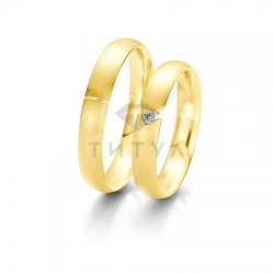 Т-27191 золотые парные обручальные кольца (ширина 4 мм.) (цена за пару)
