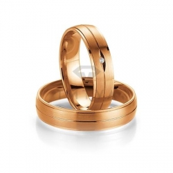 Т-27071 золотые парные обручальные кольца (ширина 5 мм.) (цена за пару)