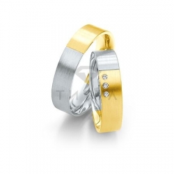 Т-27684 золотые парные обручальные кольца (ширина 5 мм.) (цена за пару)