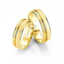 Т-27370 золотые парные обручальные кольца (ширина 6 мм.) (цена за пару)