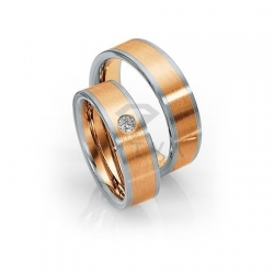 Т-28903 золотые парные обручальные кольца (ширина 6 мм.) (цена за пару)