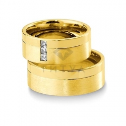Т-28981 золотые парные обручальные кольца (ширина 8 мм.) (цена за пару)