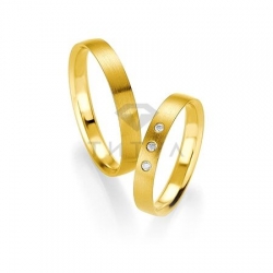 Т-27340 золотые парные обручальные кольца (ширина 3 мм.) (цена за пару)