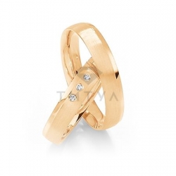 Т-27156 золотые парные обручальные кольца (ширина 4 мм.) (цена за пару)