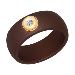 Золотое кольцо (Бриллиант, Керамика) SOKOLOV