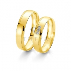Т-27907 золотые парные обручальные кольца (ширина 5 мм.) (цена за пару)