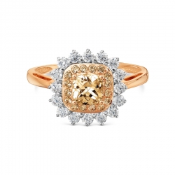Т147017754-01 золотое кольцо с swarovski zirconia