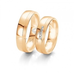 Т-28209 золотые парные обручальные кольца (ширина 6 мм.) (цена за пару)