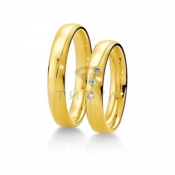 Т-27653 золотые парные обручальные кольца (ширина 4 мм.) (цена за пару)