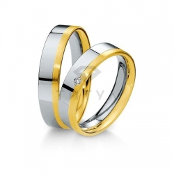 Т-28141 золотые парные обручальные кольца (ширина 5 мм.) (цена за пару)