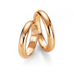 Т-28637 золотые парные обручальные кольца (ширина 4 мм.) (цена за пару)
