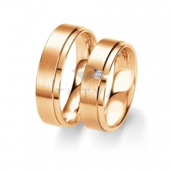 Т-28727 золотые парные обручальные кольца (ширина 6 мм.) (цена за пару)