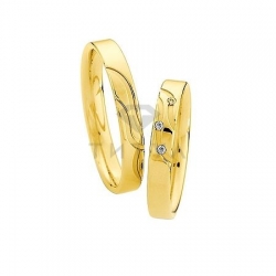Т-26852 золотые парные обручальные кольца (ширина 3 мм.) (цена за пару)