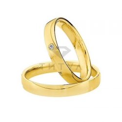 Т-26954 золотые парные обручальные кольца (ширина 3 мм.) (цена за пару)