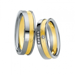 Т-28552 золотые парные обручальные кольца (ширина 6 мм.) (цена за пару)