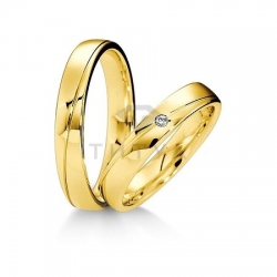 Т-27277 золотые парные обручальные кольца (ширина 4 мм.) (цена за пару)