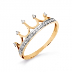 Т141016636 золотое кольцо с бриллиантами