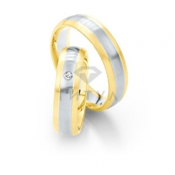 Т-28322 золотые парные обручальные кольца (ширина 6 мм.) (цена за пару)