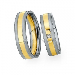 Т-28631 золотые парные обручальные кольца (ширина 6 мм.) (цена за пару)