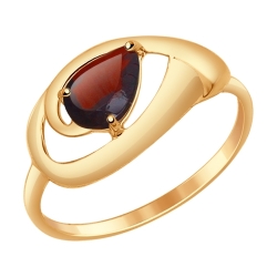 Женское золотое кольцо (Гранат) SOKOLOV