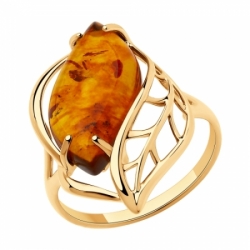 Кольцо из золота с янтарем Sokolov