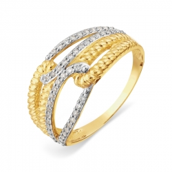 Т942017922 кольцо из желтого золота с фианитами