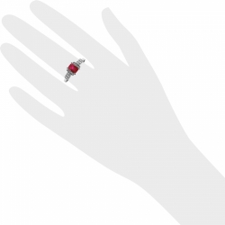 Кольцо из белого золота с рубином и бриллиантом