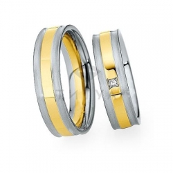 Т-28632 золотые парные обручальные кольца (ширина 6 мм.) (цена за пару)