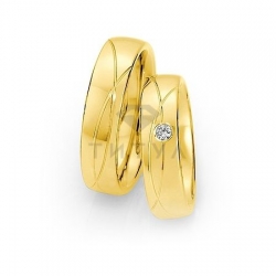 Т-28293 золотые парные обручальные кольца (ширина 6 мм.) (цена за пару)