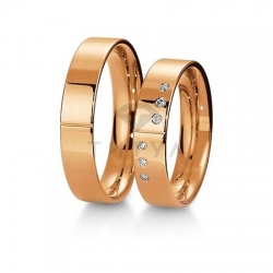 Т-28135 золотые парные обручальные кольца (ширина 5 мм.) (цена за пару)
