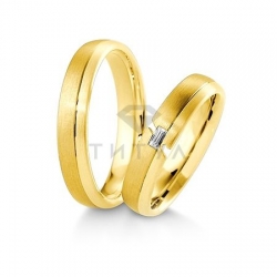 Т-27878 золотые парные обручальные кольца (ширина 4 мм.) (цена за пару)
