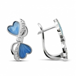 Серьги из серебра с бриллиантами