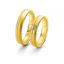 Т-27604 золотые парные обручальные кольца (ширина 4 мм.) (цена за пару)