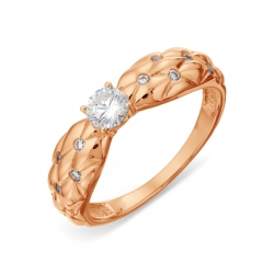 Т107018020 золотое кольцо с фианитами
